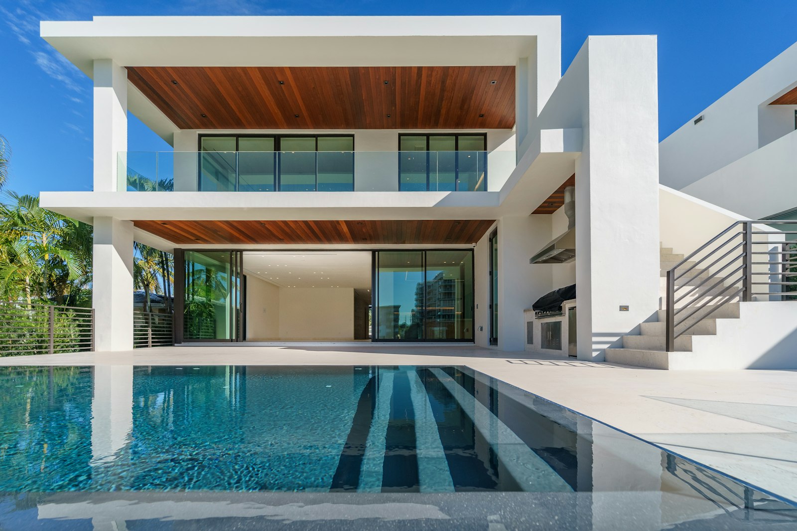Luxury modern home at sunset in Kenya